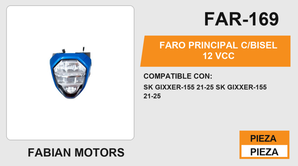 FARO PRINCIPAL C/BISEL 12Vcc