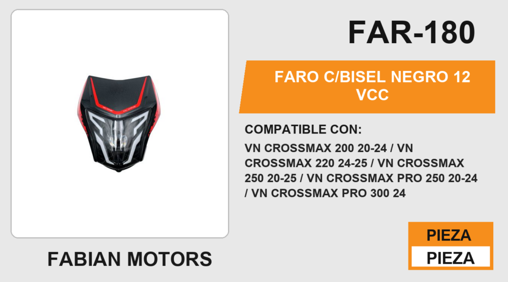 FARO C/BISEL NEGRO 12 Vcc