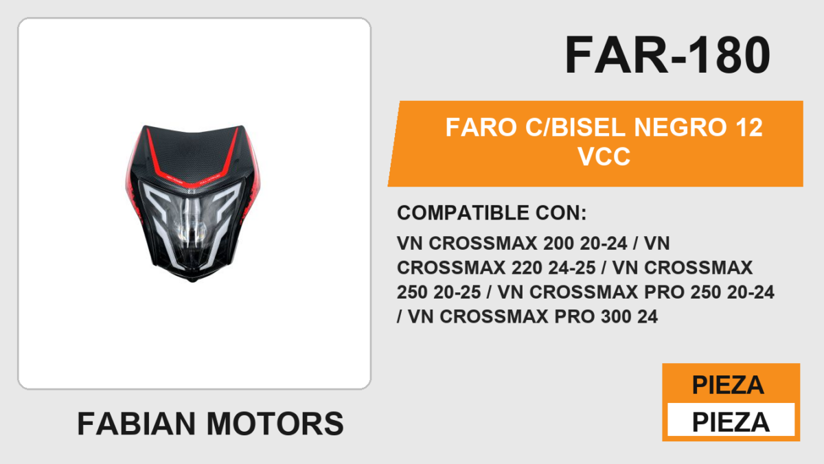 FARO C/BISEL NEGRO 12 Vcc