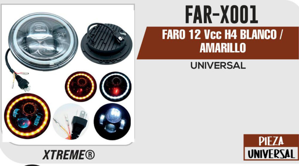 FARO 12Vcc H4 BLANCO / AMARILLOH4520