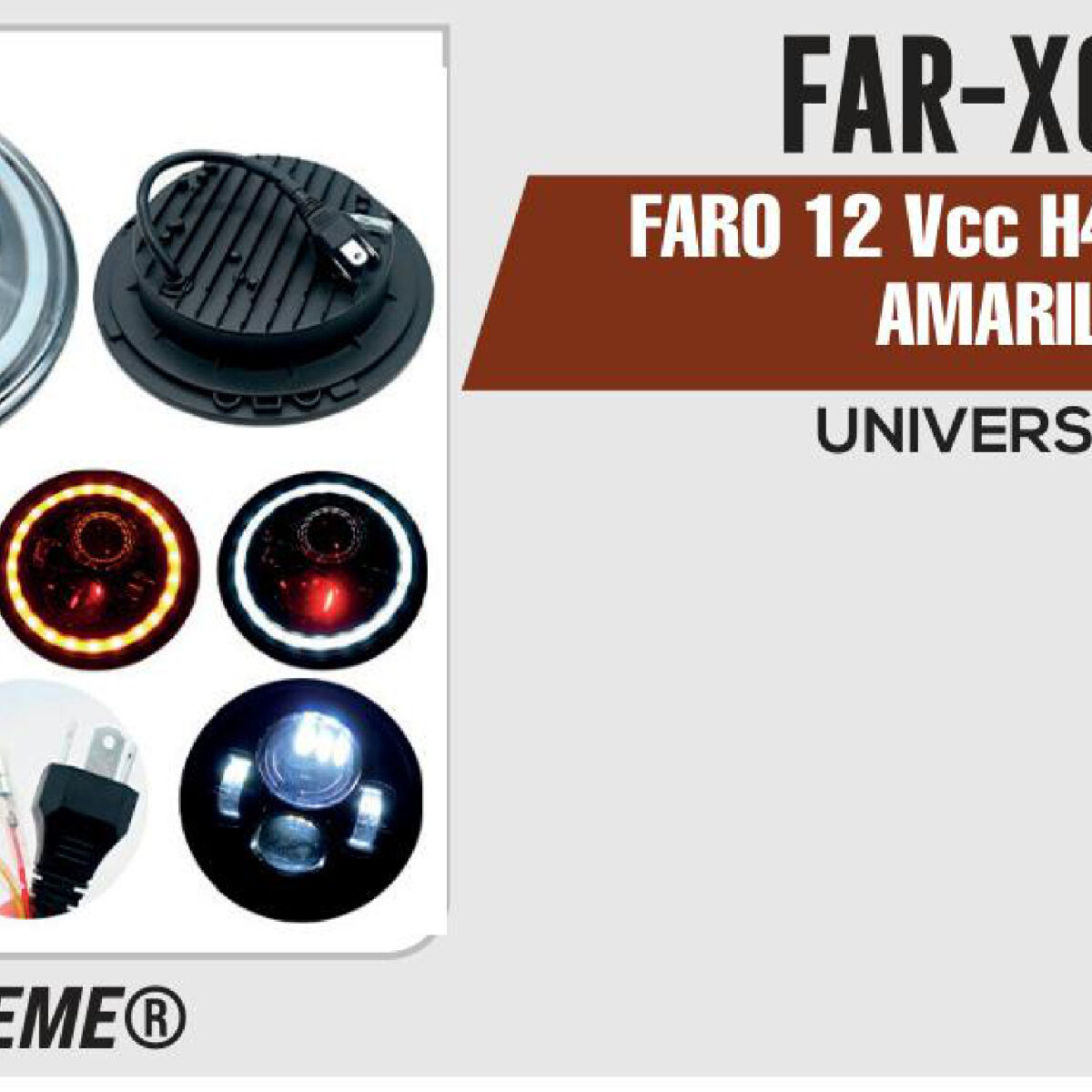 FARO 12Vcc H4 BLANCO / AMARILLOH4520