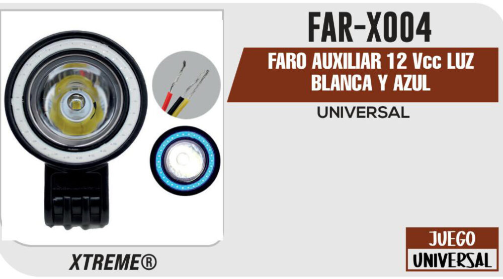 FARO AUXILIAR 12Vcc LUZ BLANCA Y AZUL