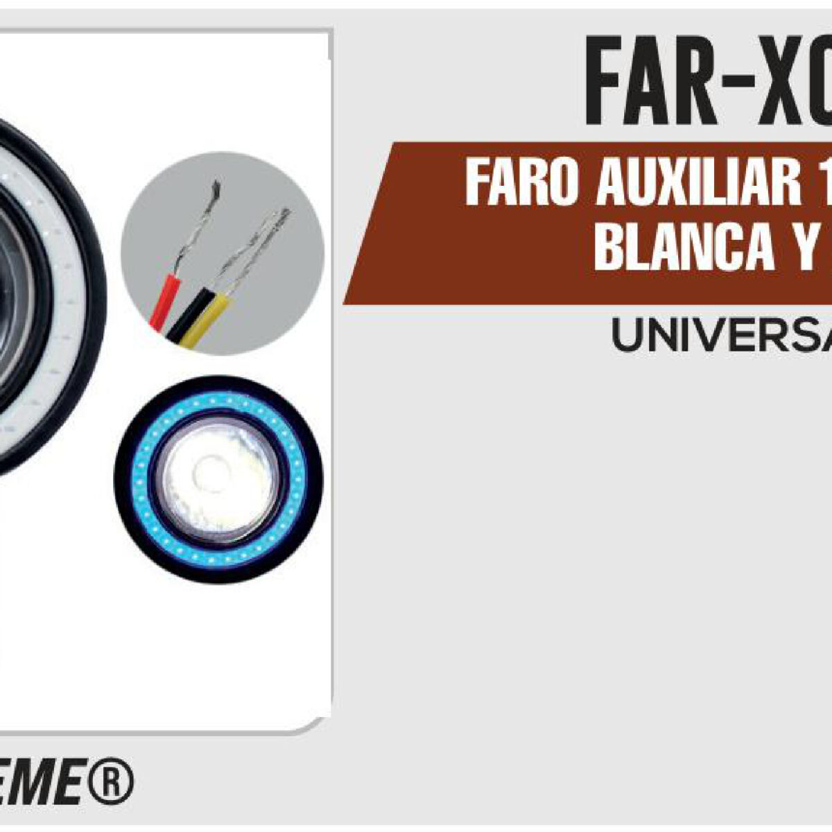 FARO AUXILIAR 12Vcc LUZ BLANCA Y AZUL