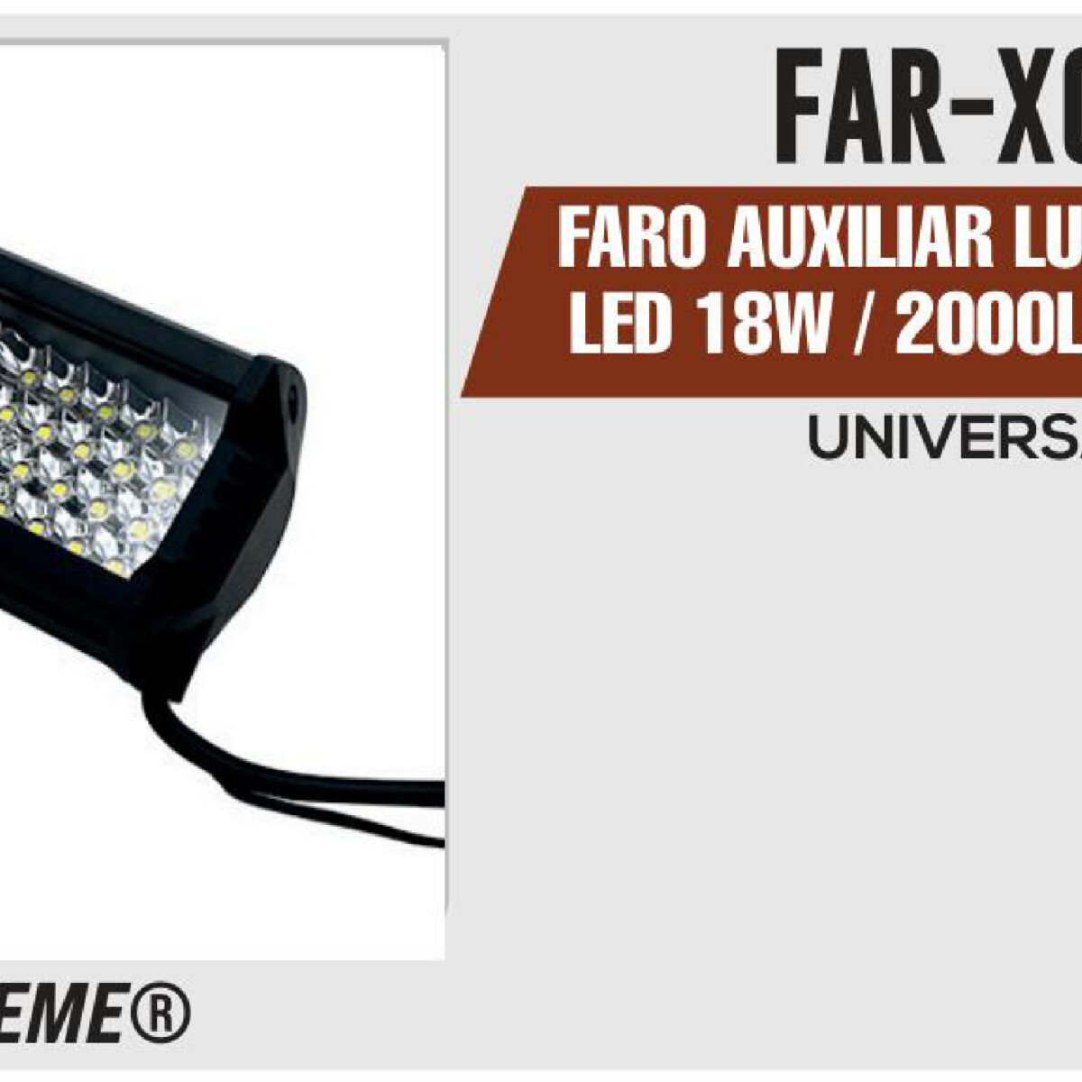 FARO AUXILIAR LUZ BLANCA 48 LED 18W / 2000LM 8-80 Vcc / Vca