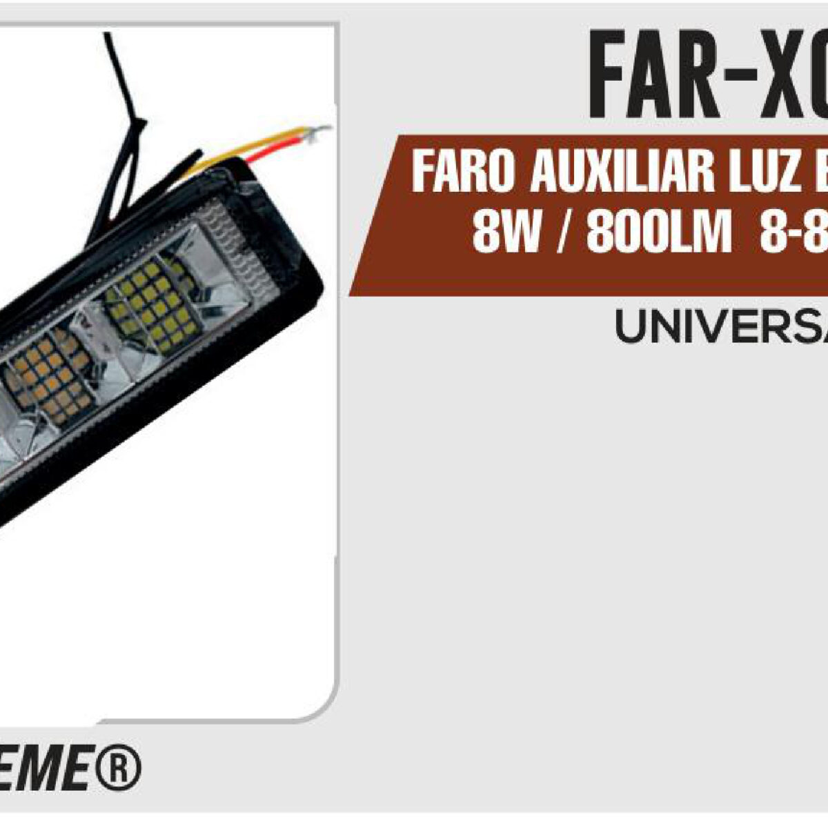 FARO AUXILIAR LUZ BLANCA 48 LED 8W / 800LM 8-80 Vcc / Vca