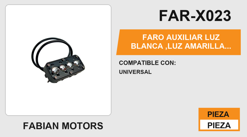 FARO AUXILIAR LUZ BLANCA ,LUZ AMARILLA 12Vcc