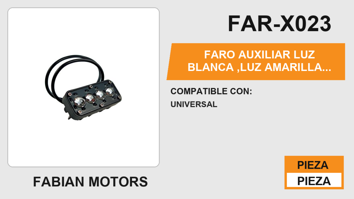 FARO AUXILIAR LUZ BLANCA ,LUZ AMARILLA 12Vcc