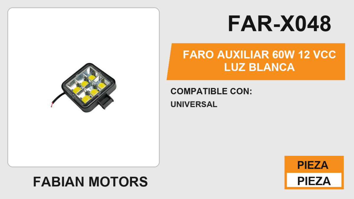 FARO AUXILIAR 60W 12Vcc LUZ BLANCA+H45+H4545