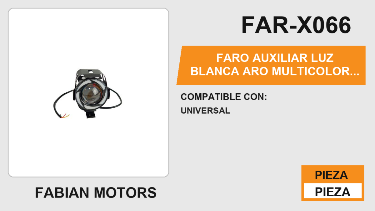 FARO AUXILIAR LUZ BLANCA ARO MULTICOLOR 12Vcc 1200LM