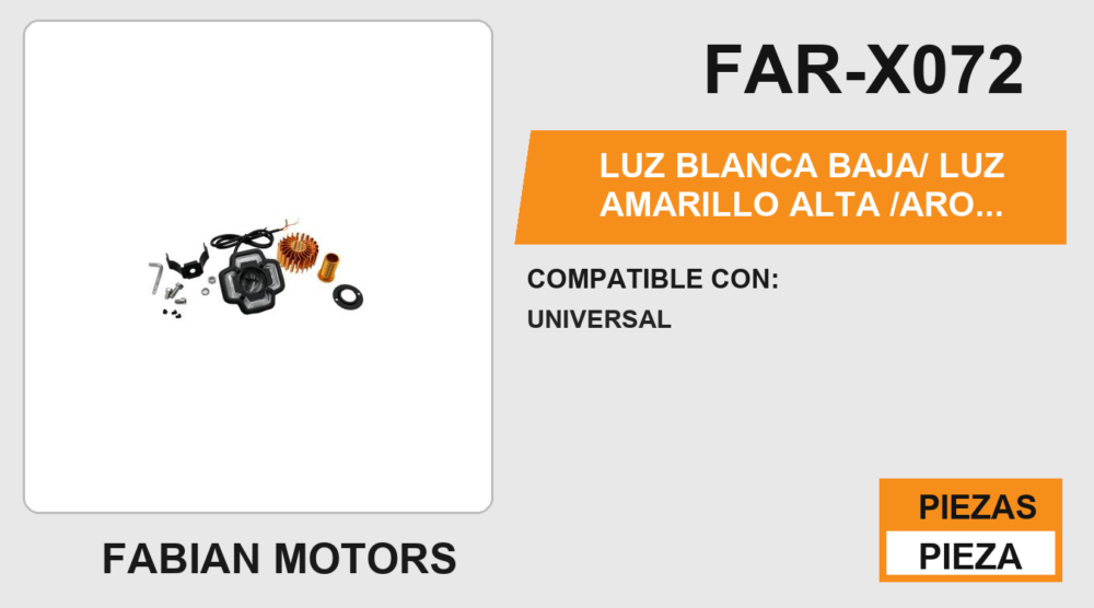 LUZ BLANCA BAJA/ LUZ AMARILLO ALTA /ARO MULTICOLOR 12 Vcc 30W 3200LM