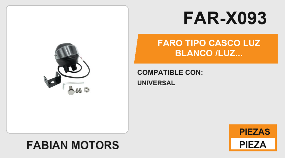 FARO TIPO CASCO LUZ BLANCO /LUZ AMARILLO/STROBO 12 Vcc 18W 1800LM