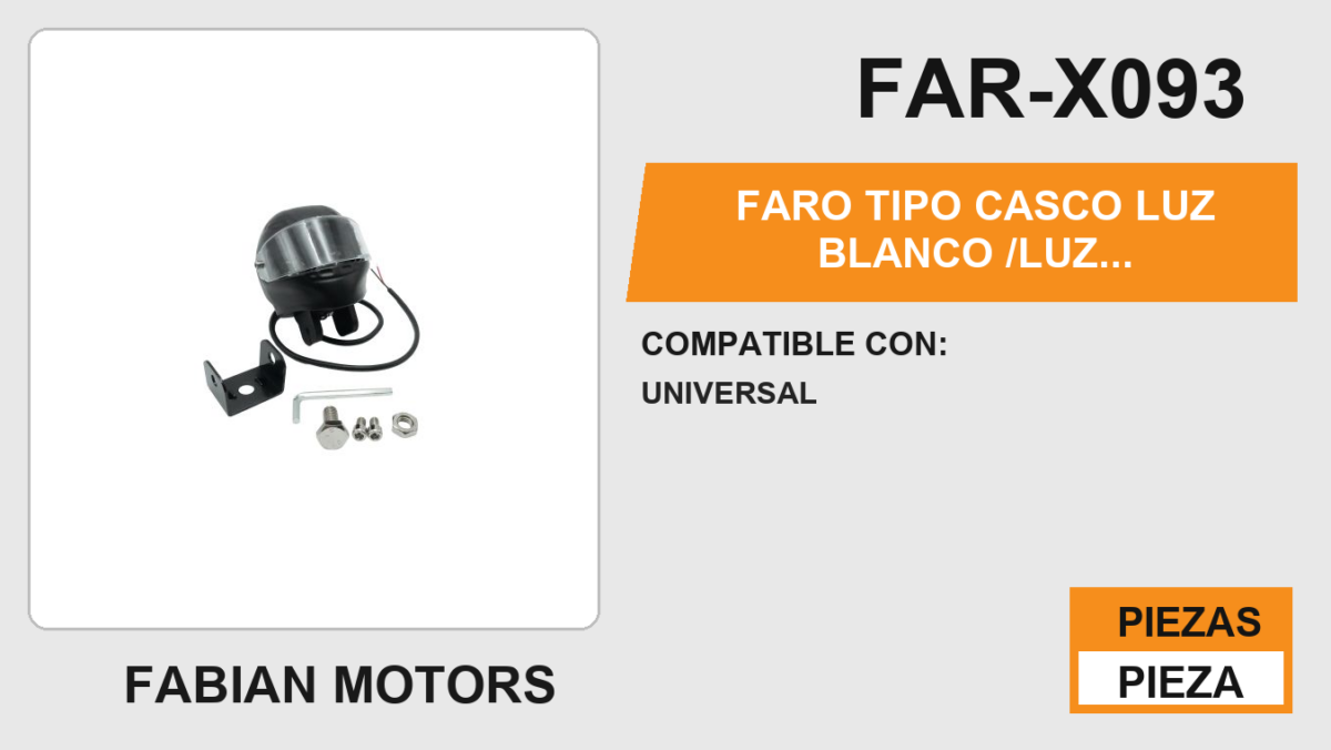 FARO TIPO CASCO LUZ BLANCO /LUZ AMARILLO/STROBO 12 Vcc 18W 1800LM