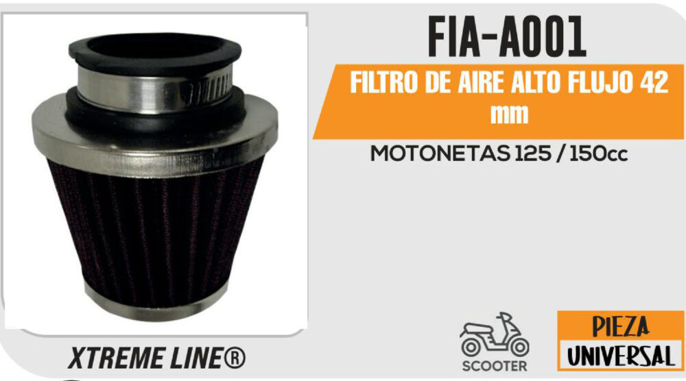 FILTRO DE AIRE ALTO FLUJO 42mm
