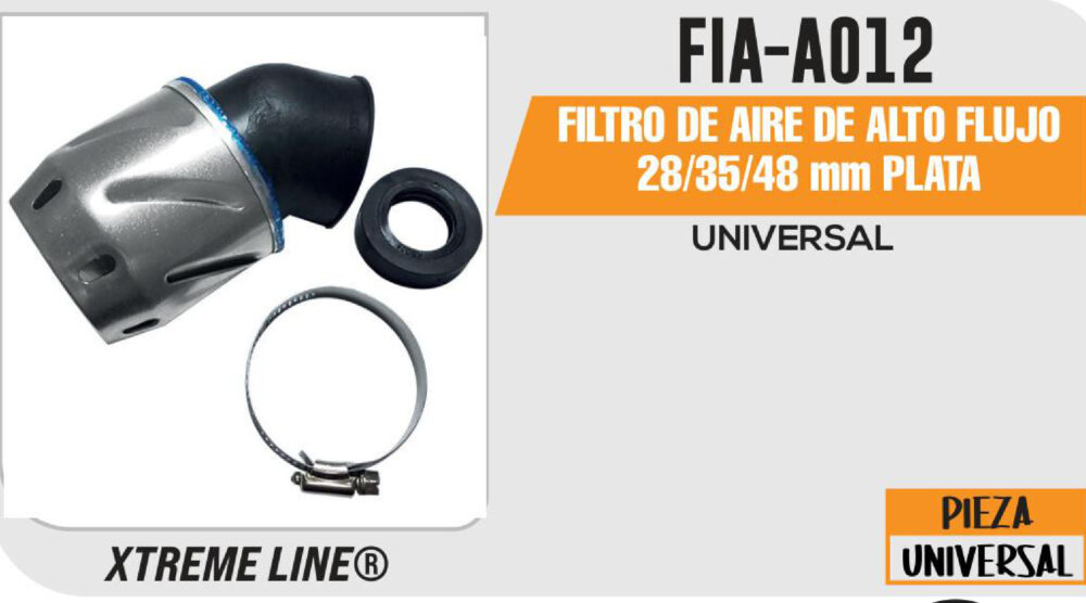FILTRO DE AIRE DE ALTO FLUJO 28 / 35 /48mm PLATA