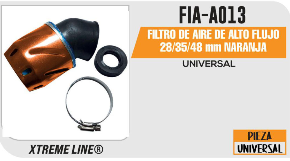 FILTRO DE AIRE DE ALTO FLUJO 28 / 35 / 48mm NARANJA