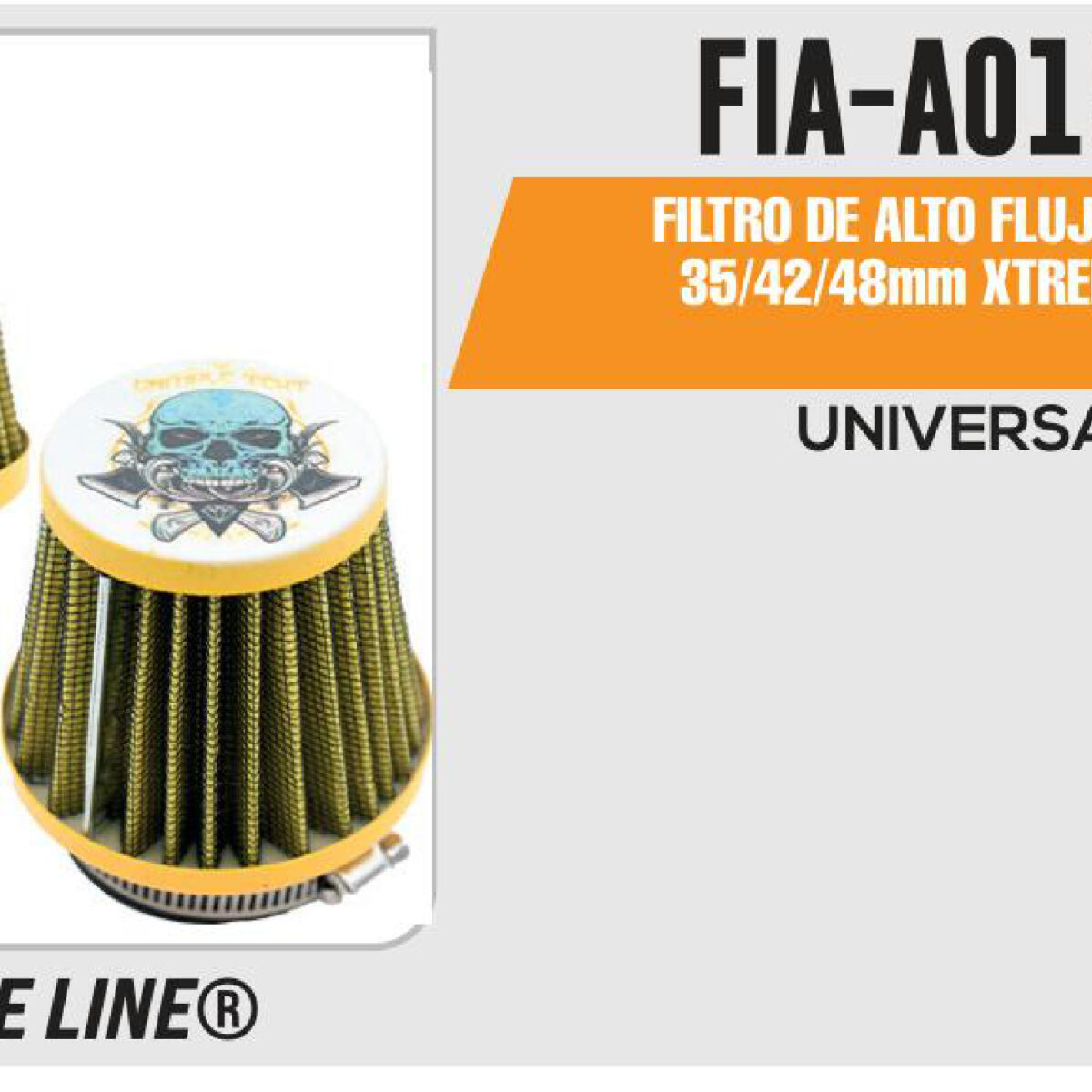 FILTRO DE ALTO FLUJO AMARILLO 35/42/48mm XTREME RACING