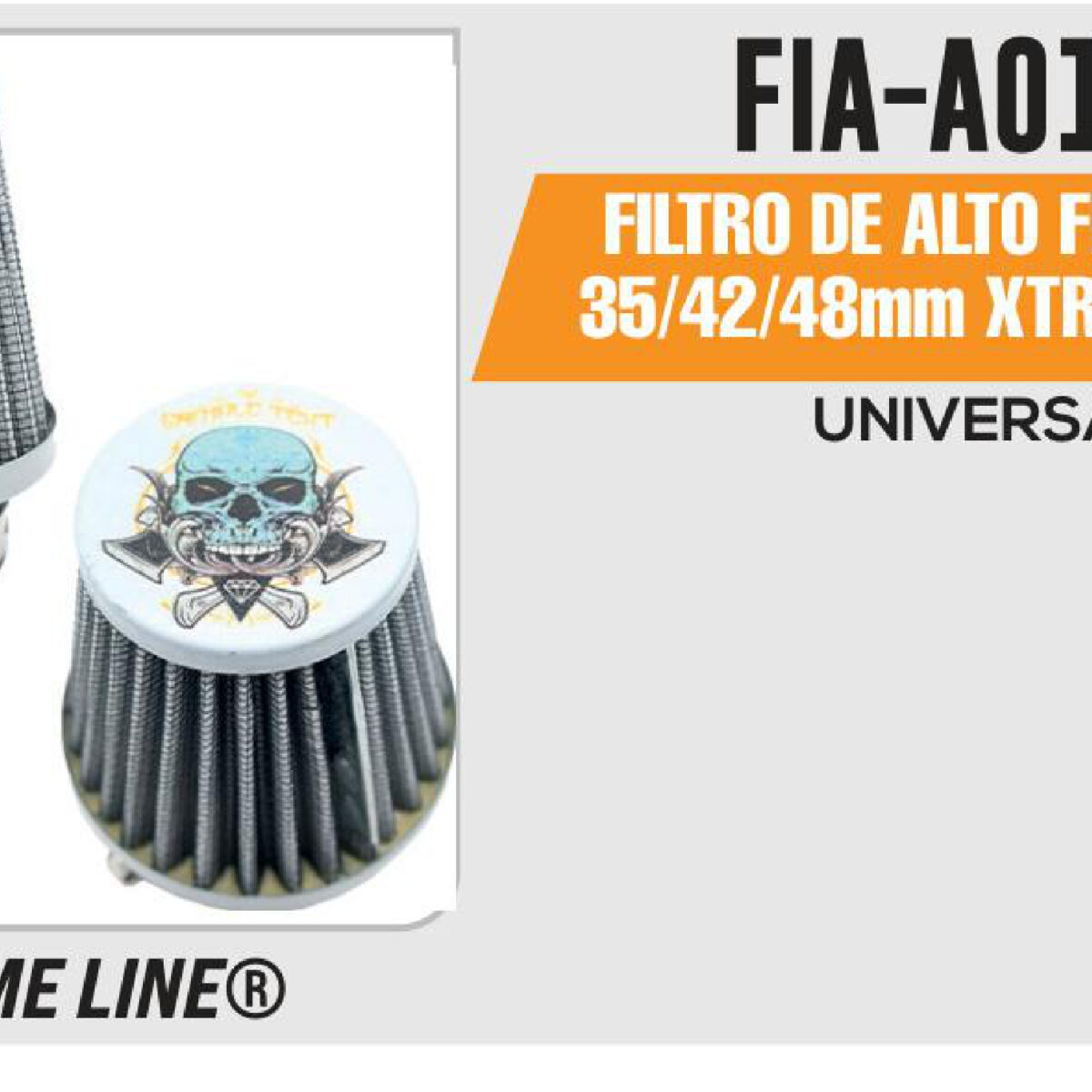 FILTRO DE ALTO FLUJO PLATA 35/42/48mm XTREME RACING