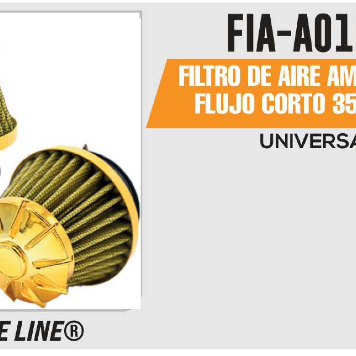 FILTRO DE AIRE AMARILLO ALTO FLUJO CORTO 35/42/48mm