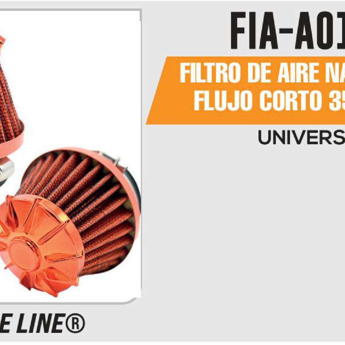 FILTRO DE AIRE NARANJA ALTO FLUJO CORTO 35/42/48mm