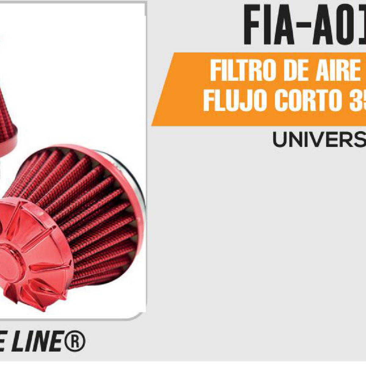 FILTRO DE AIRE ROJO ALTO FLUJO CORTO 35/42/48mm