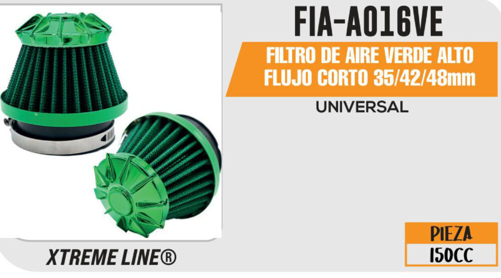 FILTRO DE AIRE VERDE ALTO FLUJO CORTO 35/42/48mm
