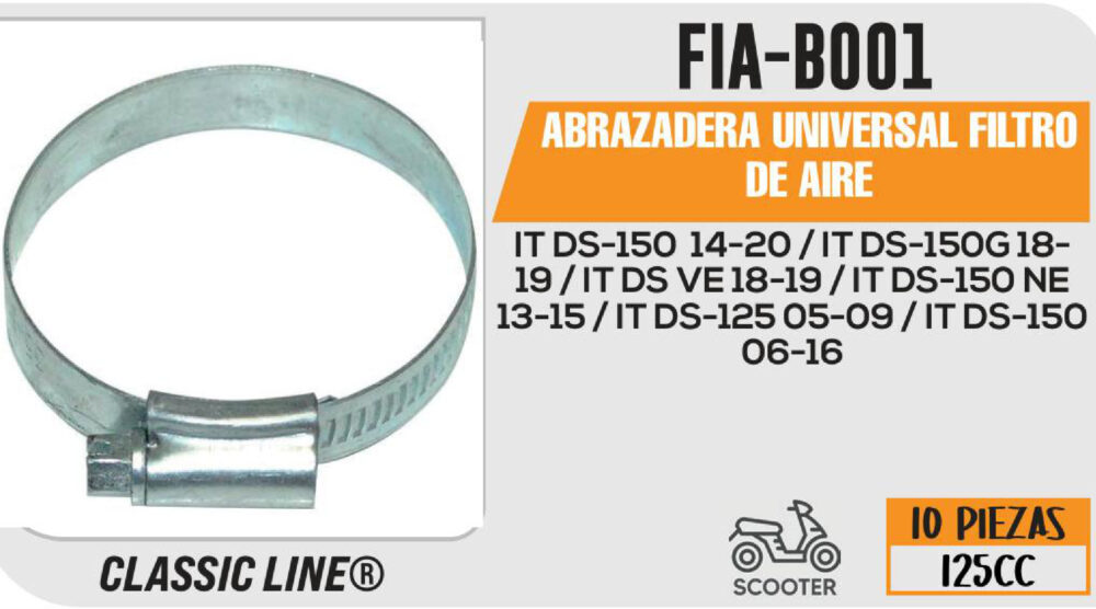 ABRAZADERA UNIVERSAL FILTRO DE AIRE
