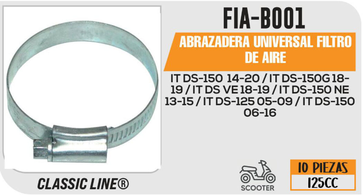 ABRAZADERA UNIVERSAL FILTRO DE AIRE