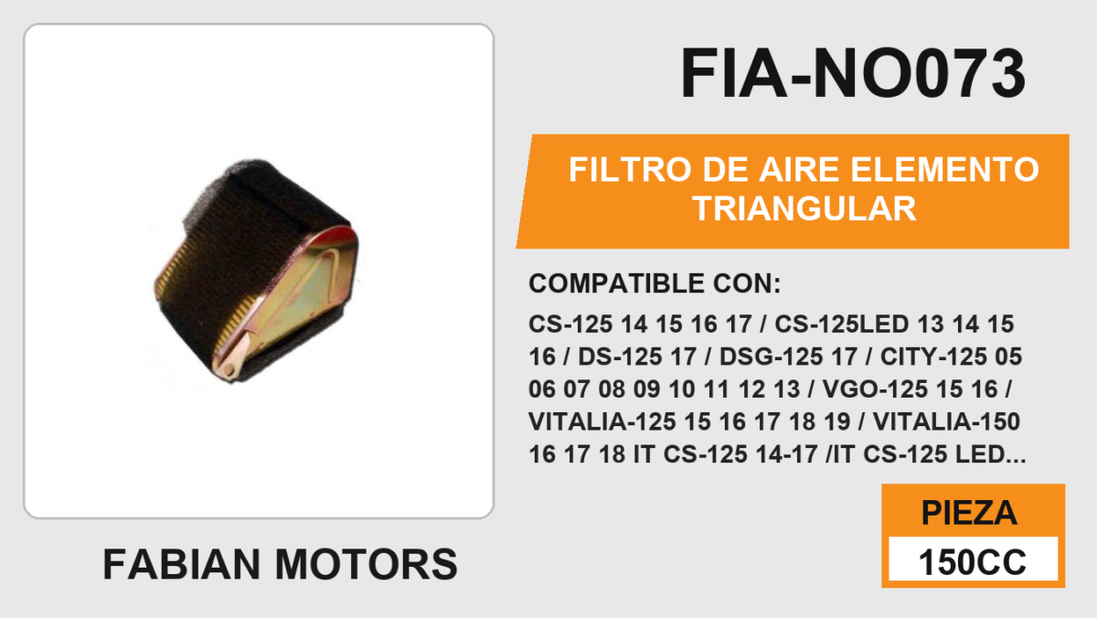 FILTRO DE AIRE ELEMENTO Triangular