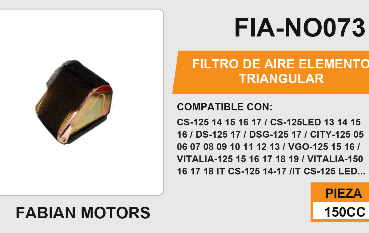 FILTRO DE AIRE ELEMENTO Triangular