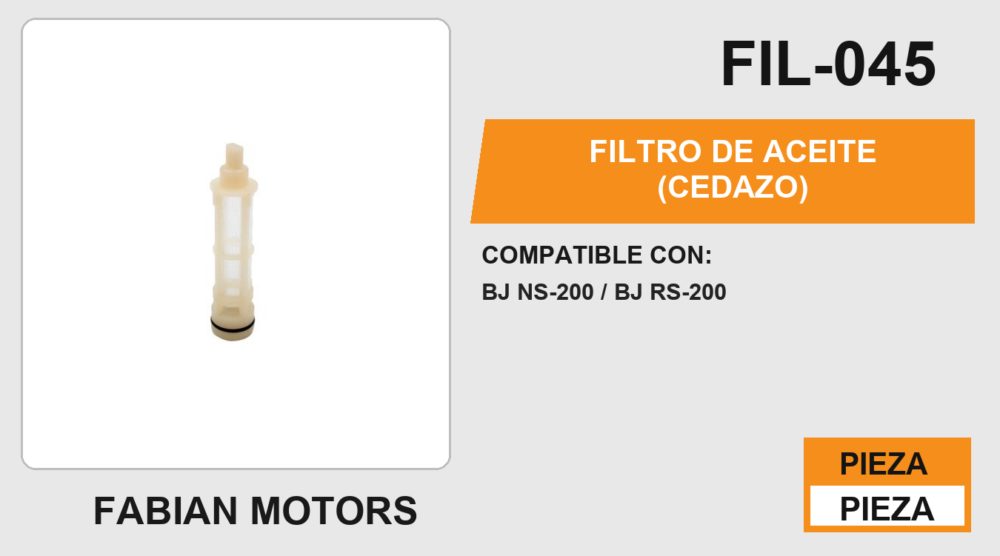 FILTRO DE ACEITE (CEDAZO)