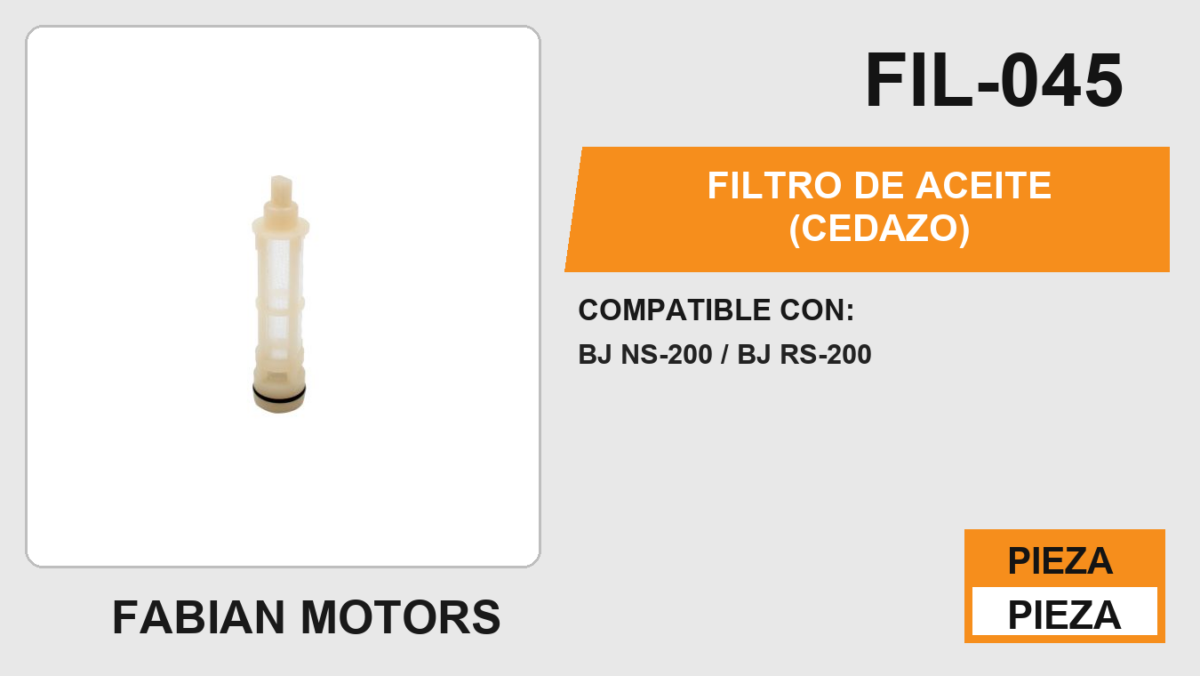 FILTRO DE ACEITE (CEDAZO)