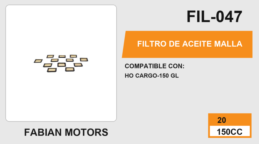 FILTRO DE ACEITE MALLA
