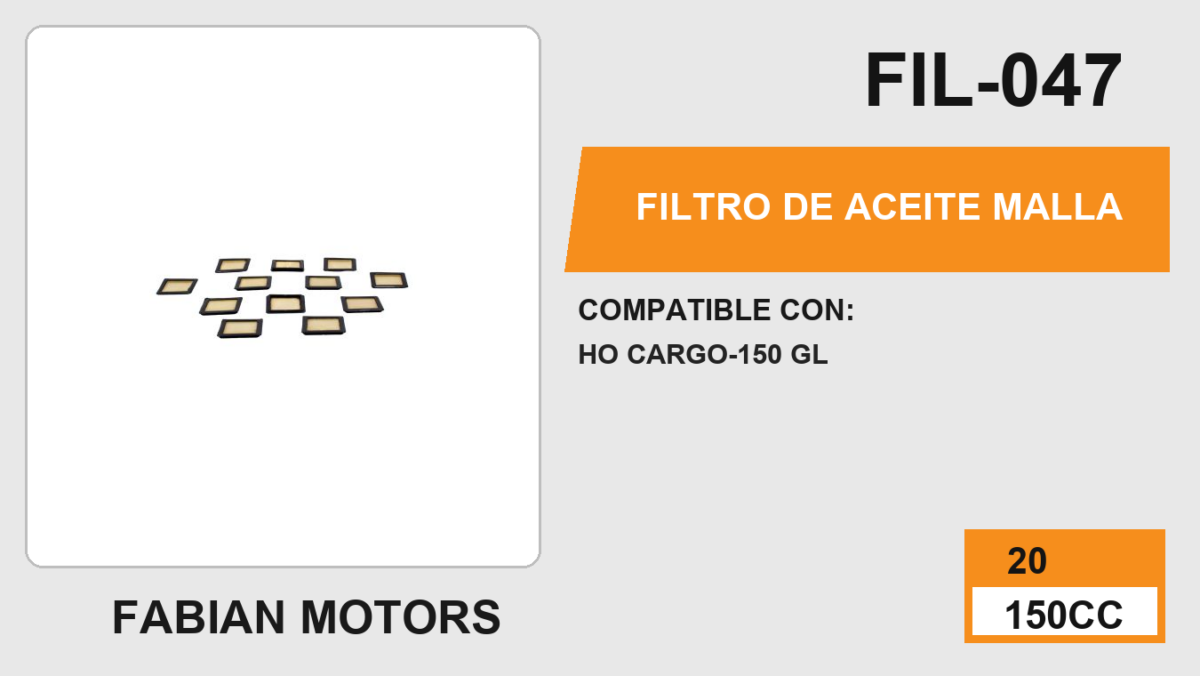 FILTRO DE ACEITE MALLA