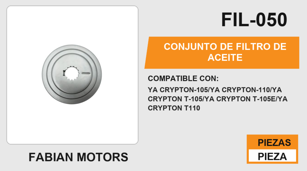CONJUNTO DE FILTRO DE ACEITE