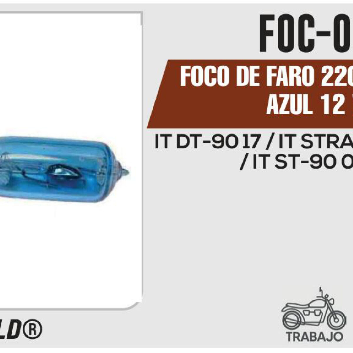 FOCO DE FARO 2202 HD COLOR AZUL 12Vcc Empaque (10 Piezas)