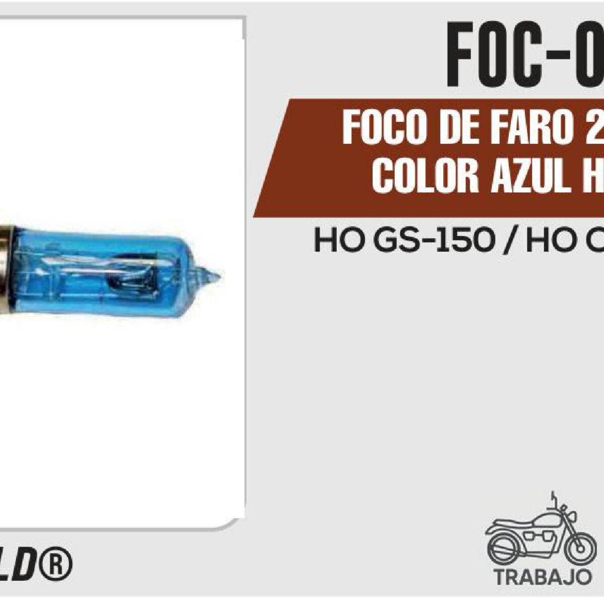 FOCO DE FARO 2201 HD S1 COLOR AZUL H4 12Vcc Empaque (10 Piezas)