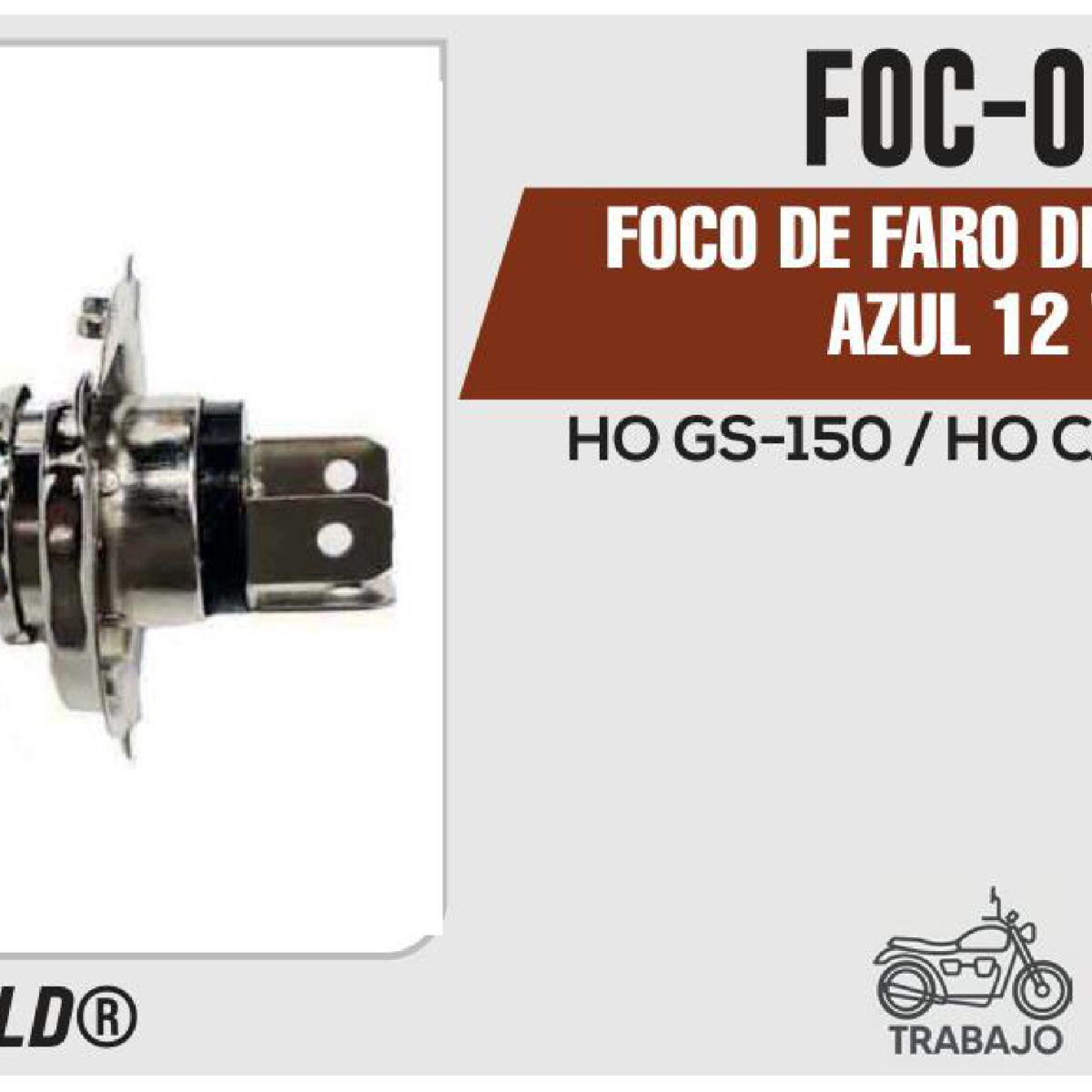 FOCO DE FARO DE H4 COLOR AZUL 12Vcc Empaque (20 Piezas)
