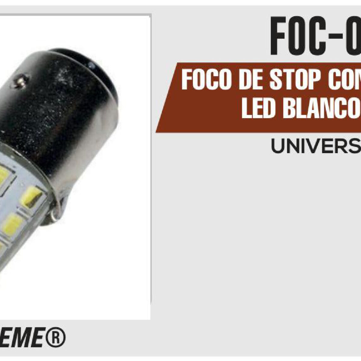 FOCO DE STOP CON ESTROBO 12 LED BLANCO 12Vcc