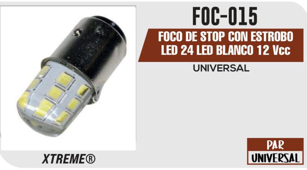 FOCO DE STOP CON ESTROBO LED 24 LED BLANCO 12Vcc
