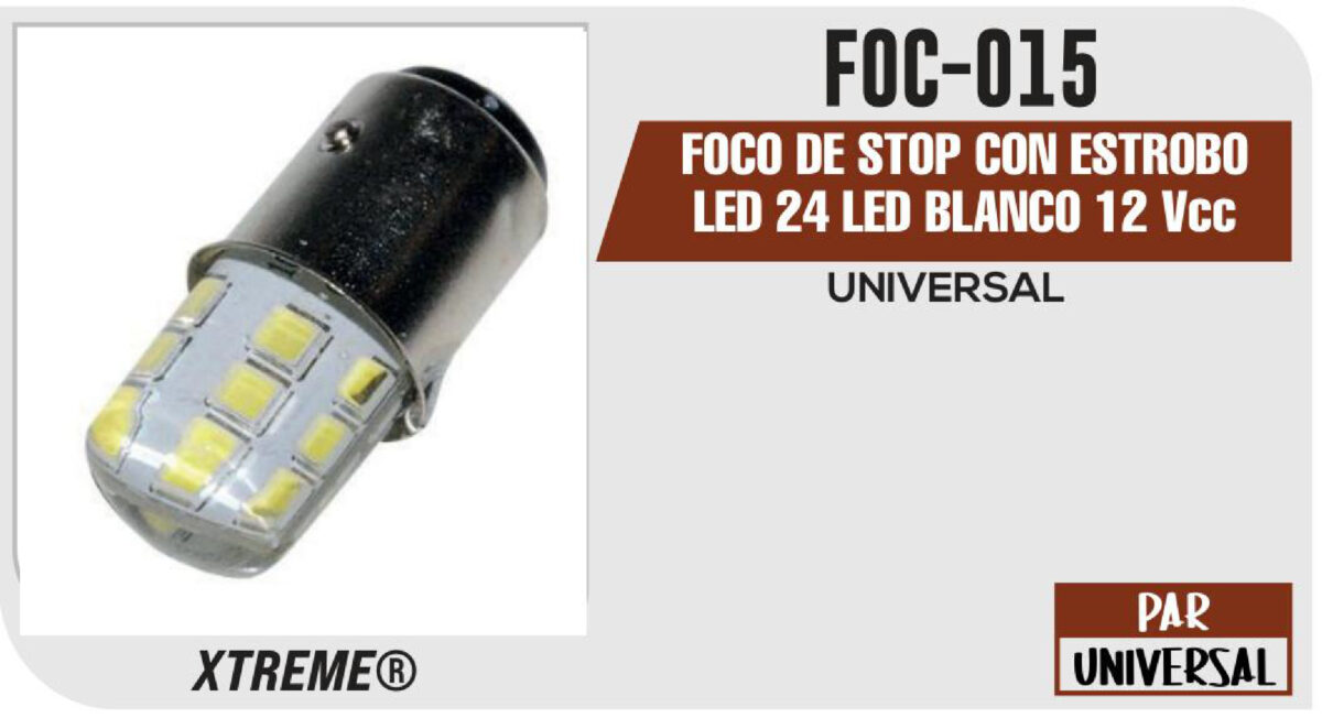 FOCO DE STOP CON ESTROBO LED 24 LED BLANCO 12Vcc