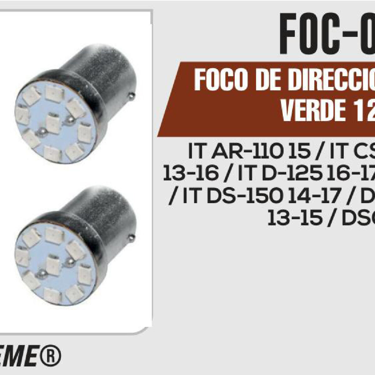 FOCO DE DIRECCIONALES 9 LED VERDE 12Vcc