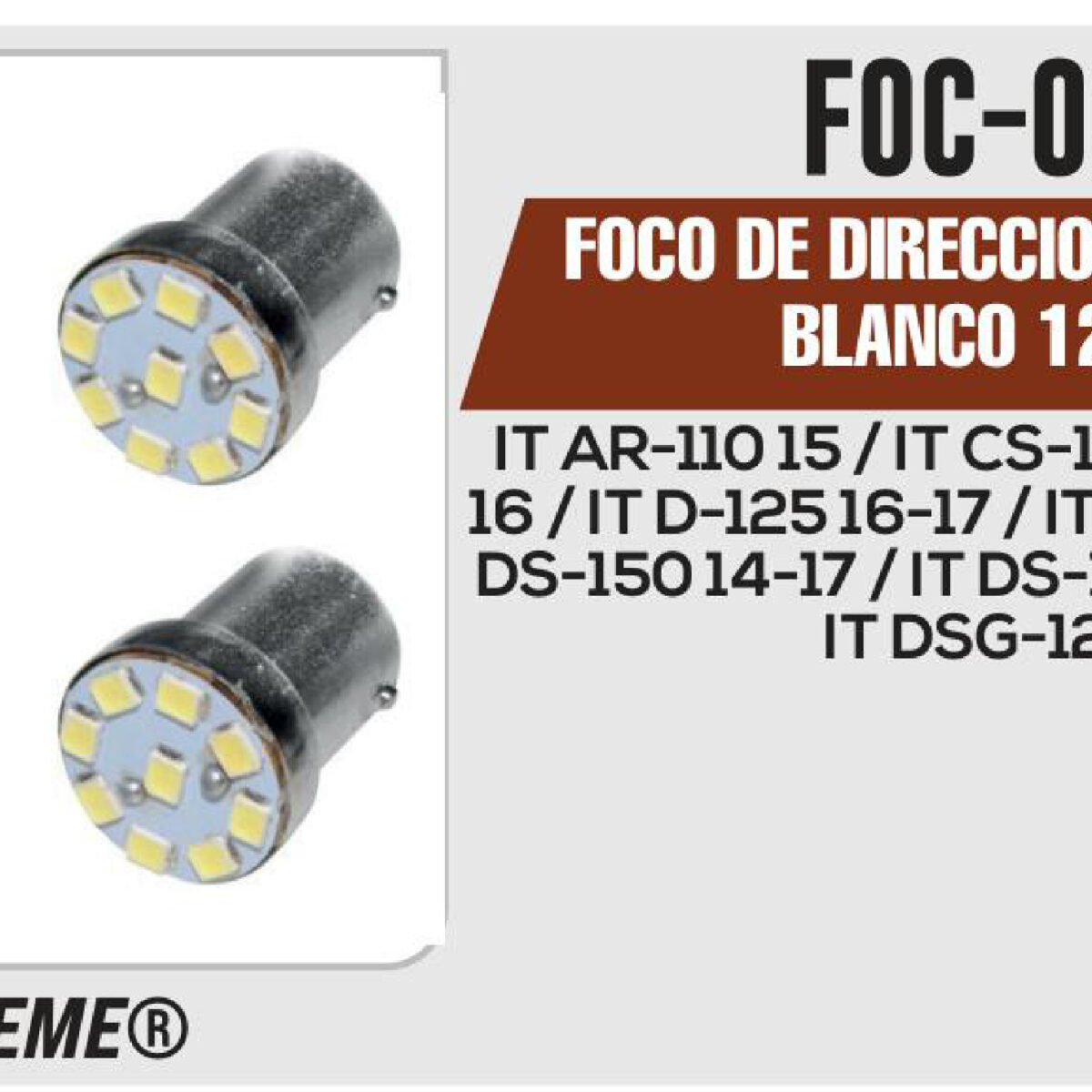 FOCO DE DIRECCIONALES 9 LED BLANCO 12Vcc
