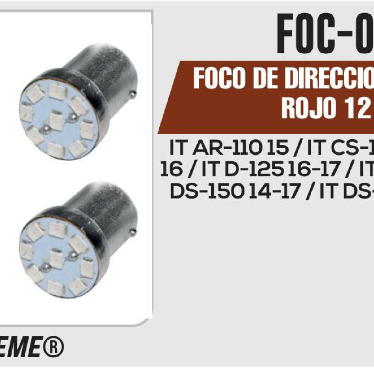 FOCO DE DIRECCIONALES 9 LED ROJO 12Vcc