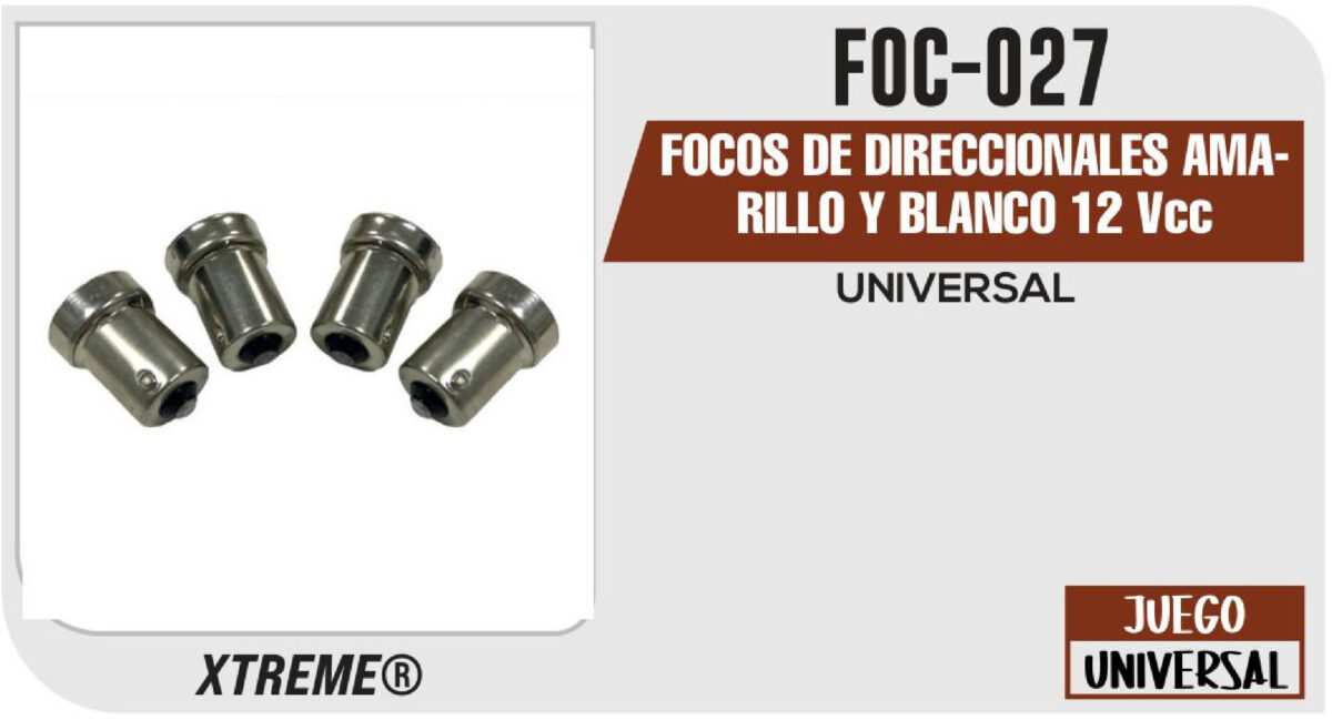 FOCOS DE DIRECCIONALES AMARILLO Y BLANCO 12Vcc