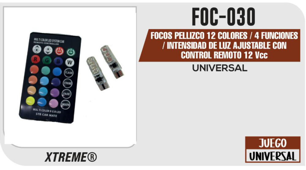 FOCOS PELLIZCO 12 COLORES 12Vcc