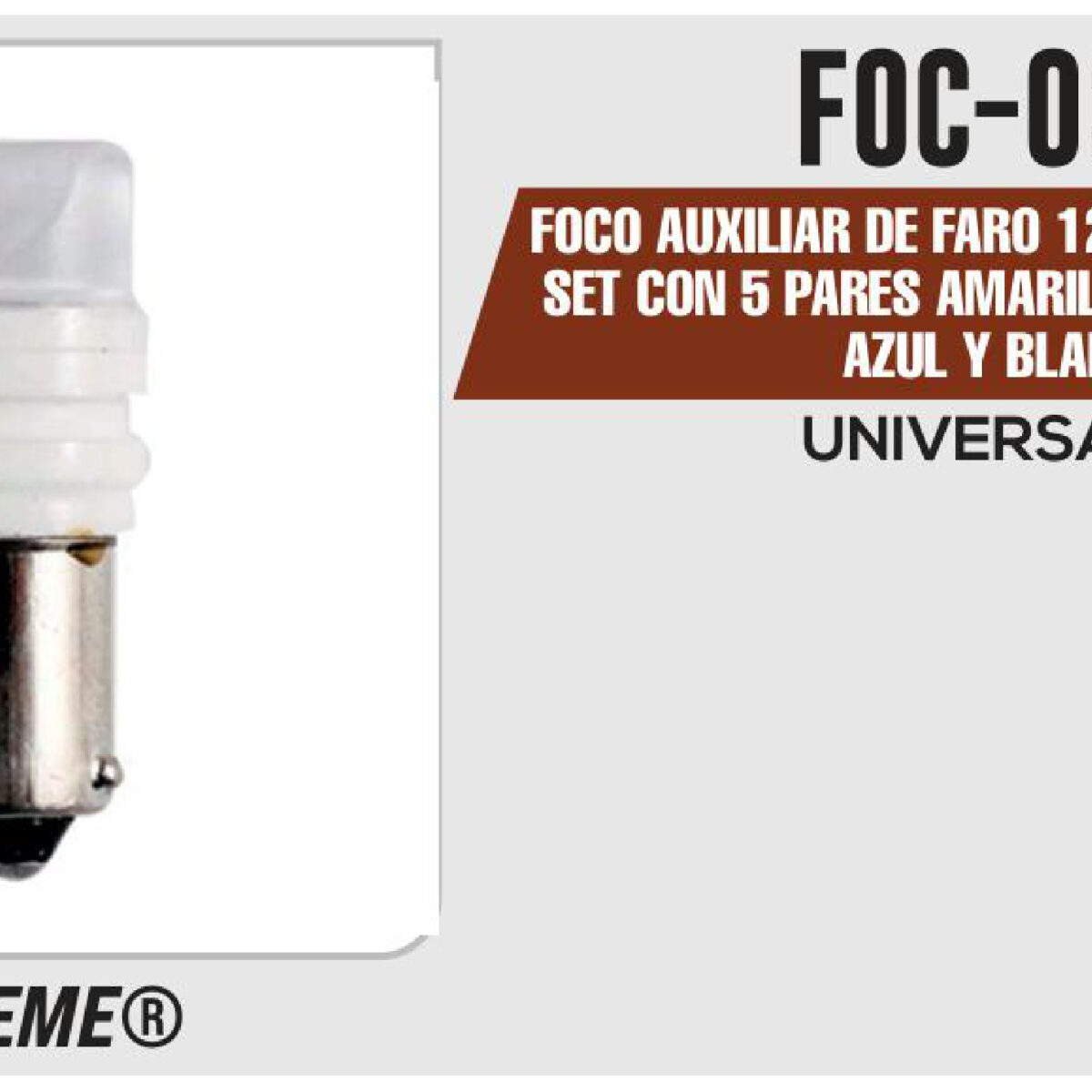 FOCO AUXILIAR DE FARO 12Vcc ANTIGOLPES