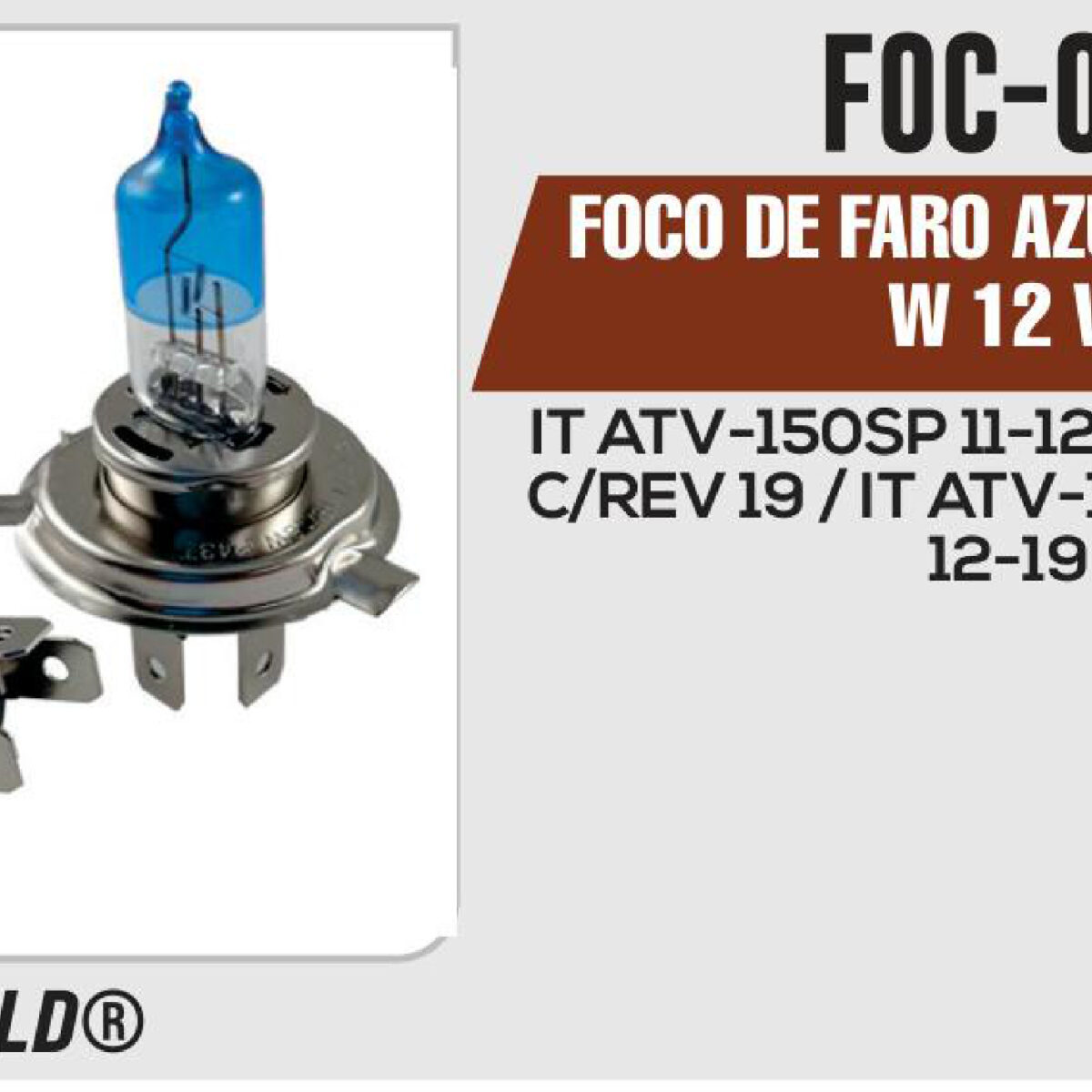 FOCO DE FARO AZUL H4 18 / 18 W 12Vcc