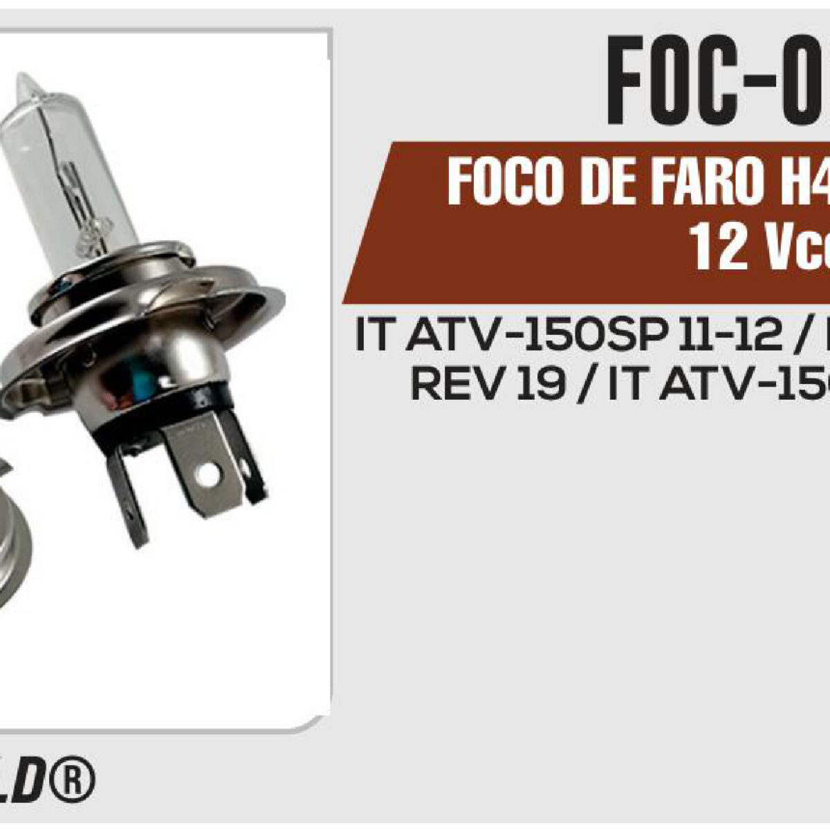 FOCO DE FARO H4 18 / 18 W 12Vcc Empaque (10 Piezas)