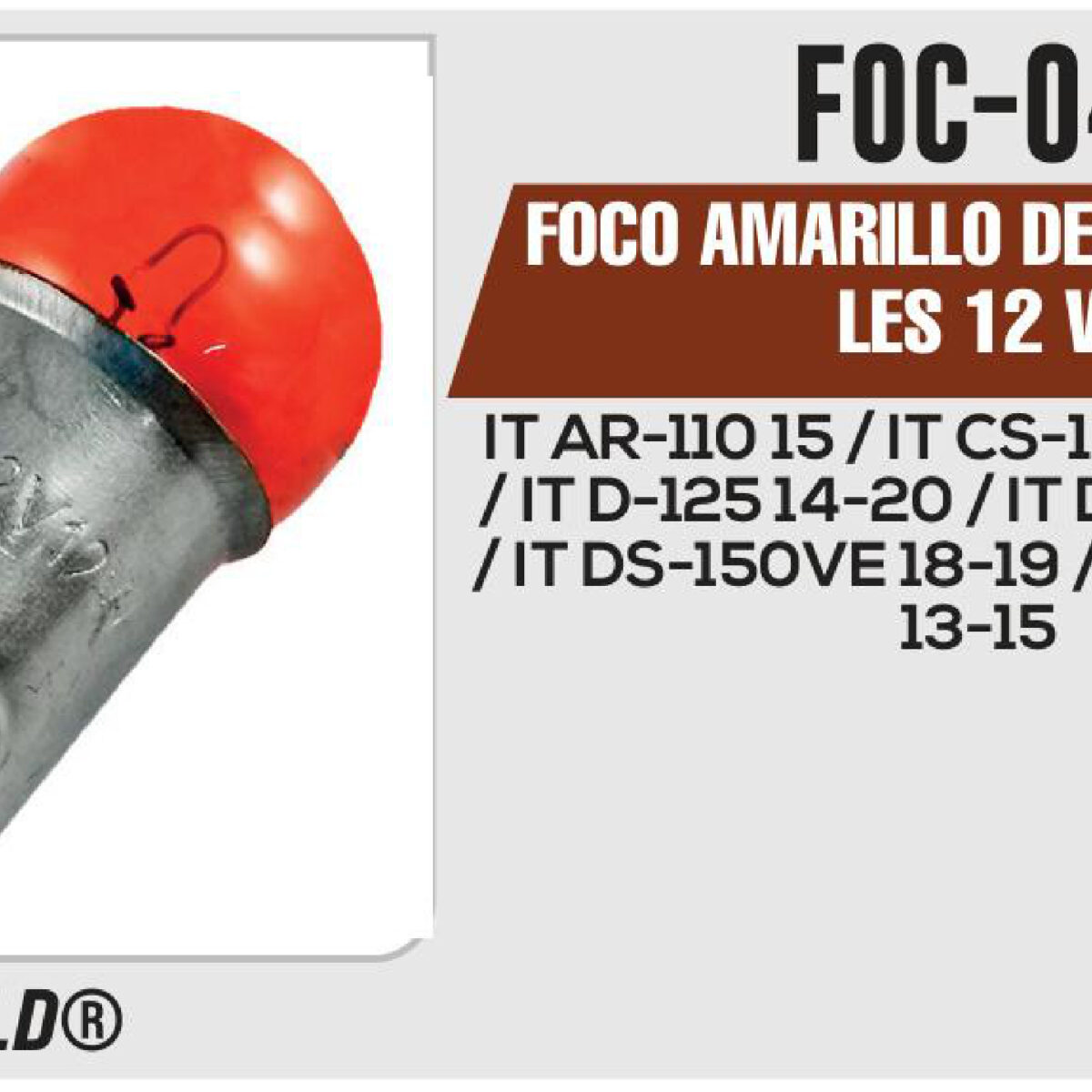 FOCO AMARILLO DE DIRECCIONALES 12Vcc