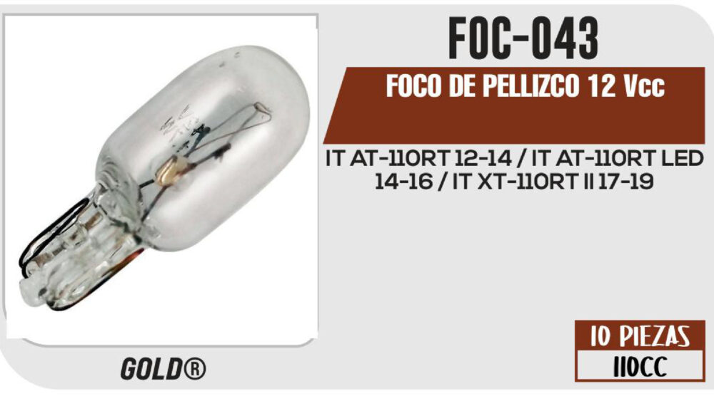 FOCO DE PELLIZCO 12Vcc Empaque (10 piezas)